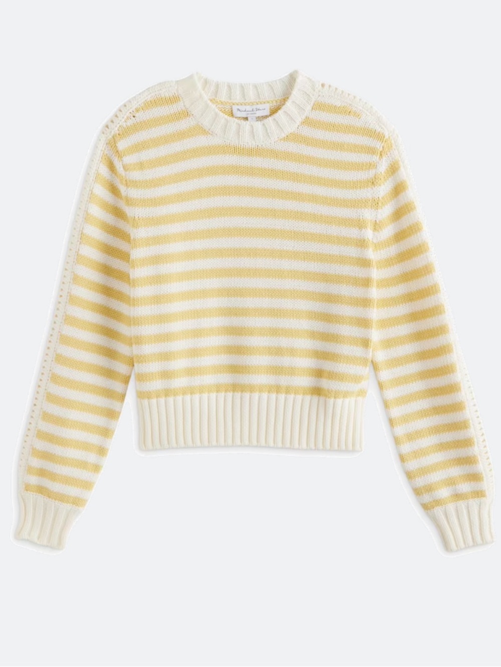 Michael Stars Merle Striped Crewneck Sweater in Yellow & Cream